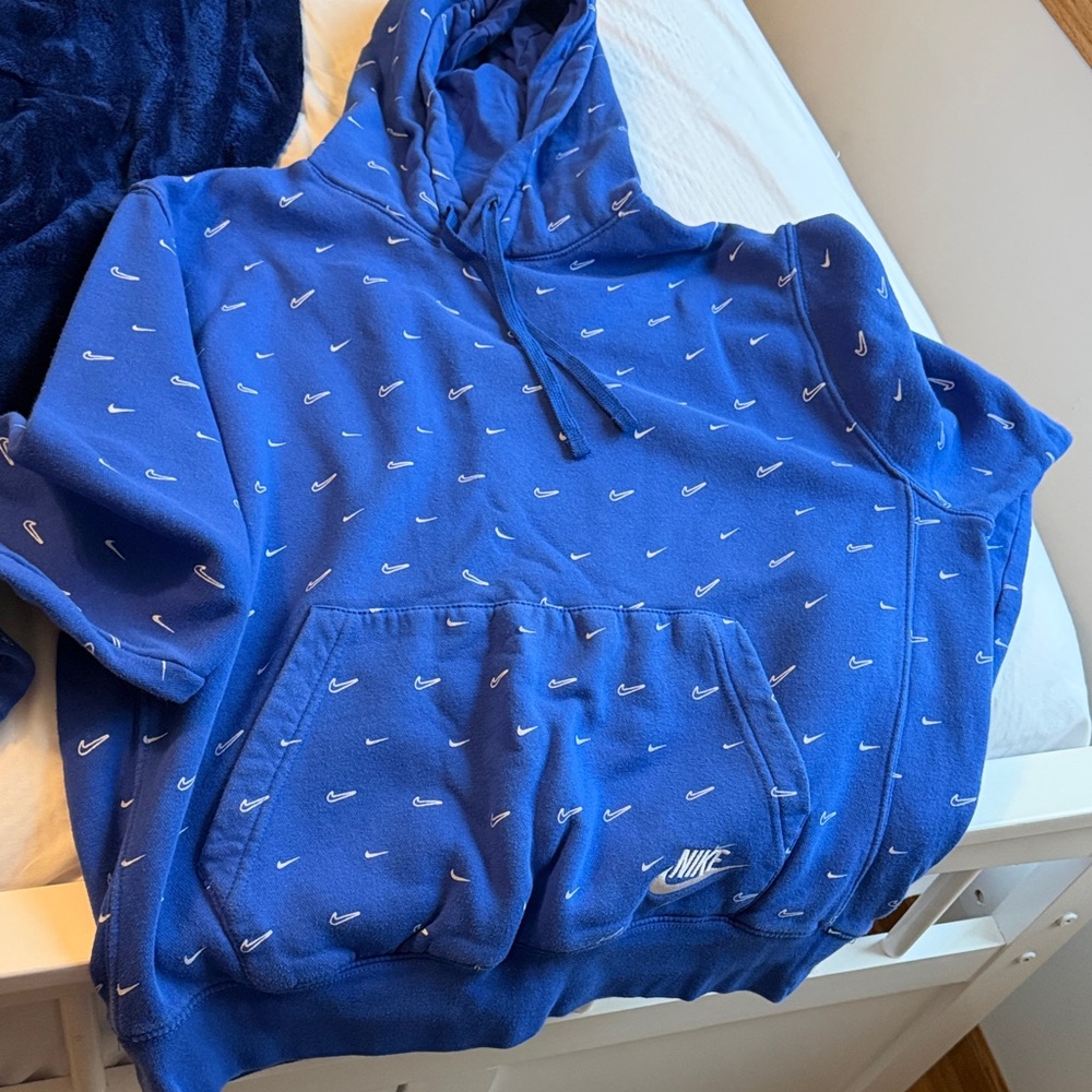 Nike Royal Blue Hoodie with Logo Accents